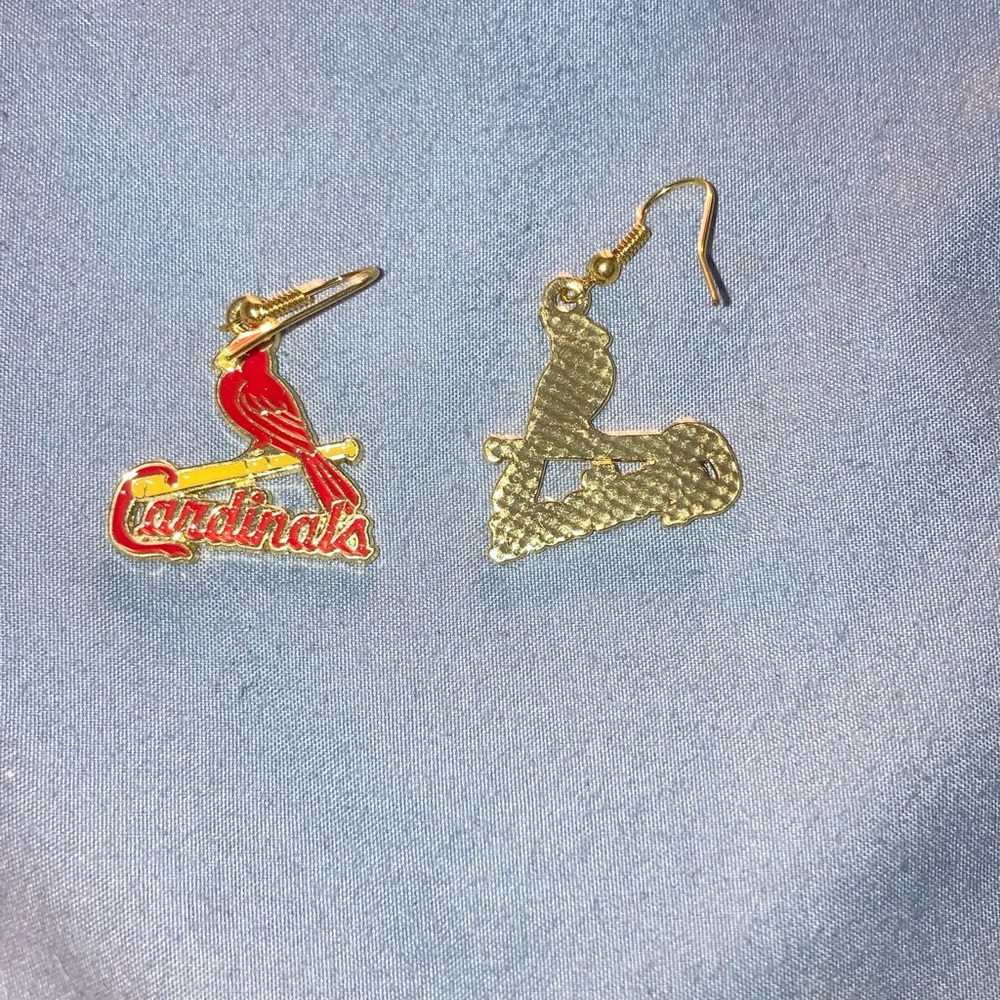 Cardinals Logo Red and Gold Dangle Earrings